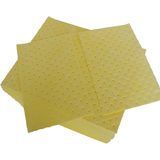100 Pads per Box 15" W x 20" L Absorbs up to 28 oz Hazmat Chemical Absorbent Mat Pads in Dispenser 